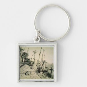Shadufs in Upper Egypt (sepia photo) Keychain