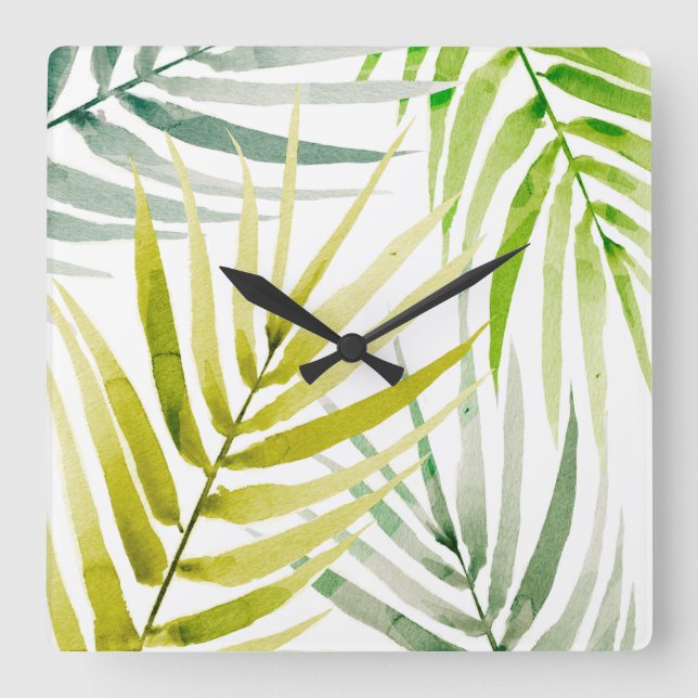 Shady Palms Square Wall Clock (Front)