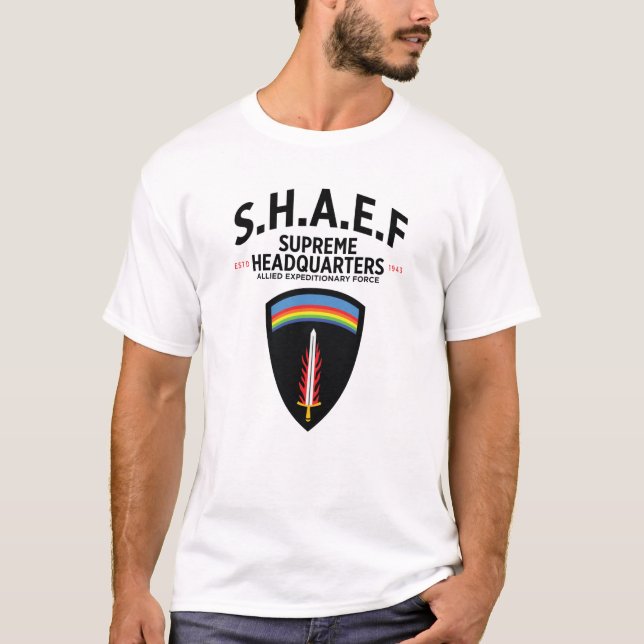 SHAEF - Supreme Headquarters Allied Expeditionary T-Shirt (Front)