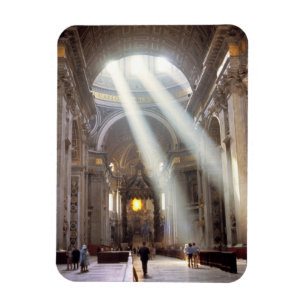 Shafts of sunlight pour through the windows magnet