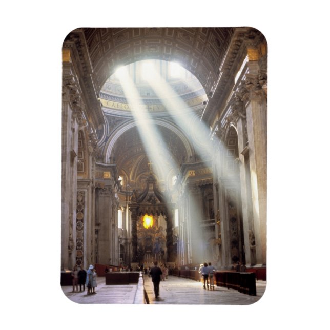 Shafts of sunlight pour through the windows magnet (Vertical)