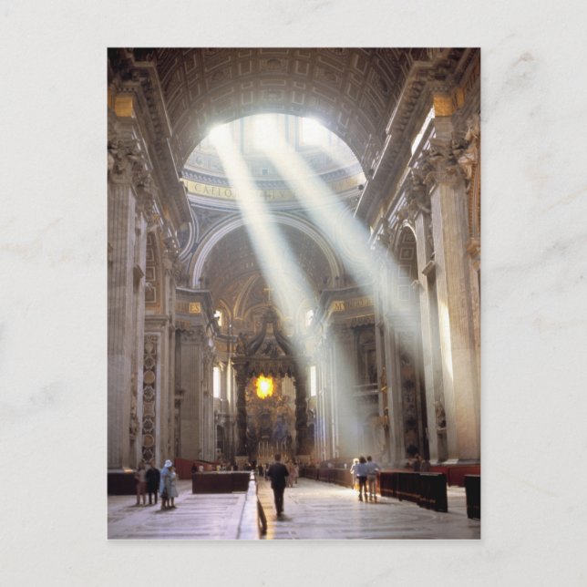 Shafts of sunlight pour through the windows postcard (Front)