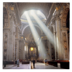 Shafts of sunlight pour through the windows tile