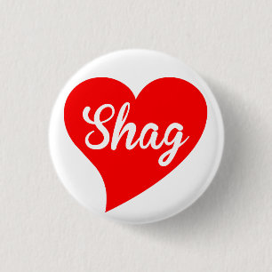 Shag Red Heart 1 Inch Round Button