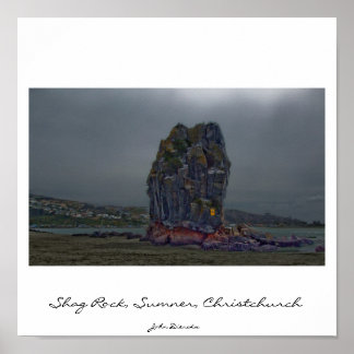 Shag Rock, Sumner, Christchurch, New Zealand Poster