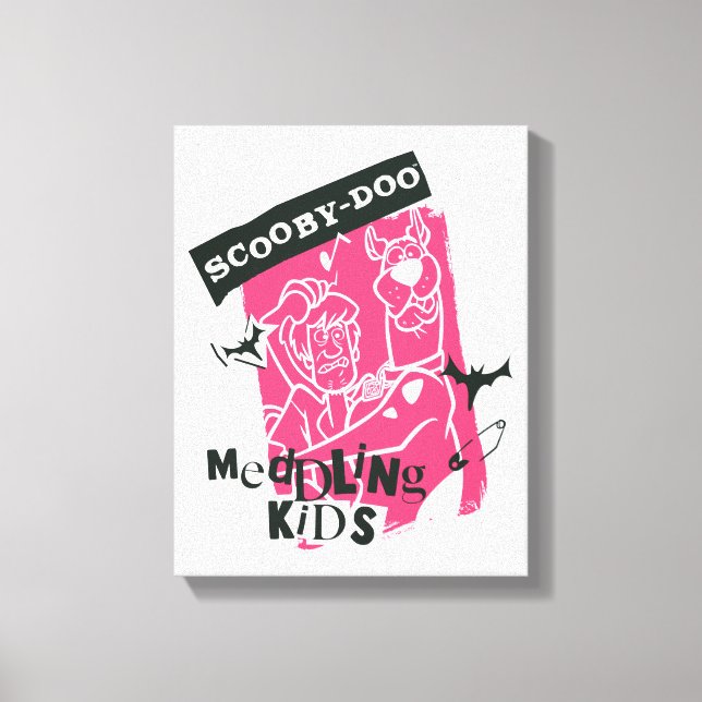 Shaggy and Scooby-Doo Meddling Kids Punk Outline Canvas Print (Front)