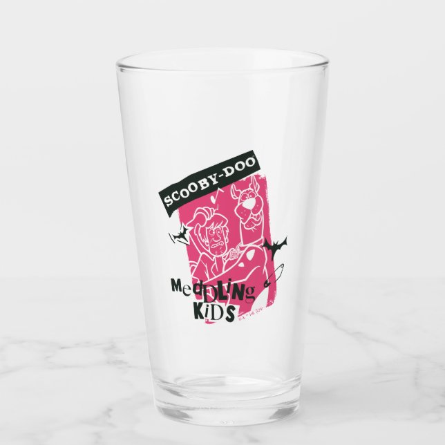 Shaggy and Scooby-Doo Meddling Kids Punk Outline Glass (Front)