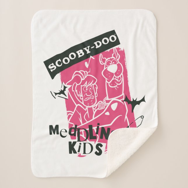 Shaggy and Scooby-Doo Meddling Kids Punk Outline Sherpa Blanket (Front)