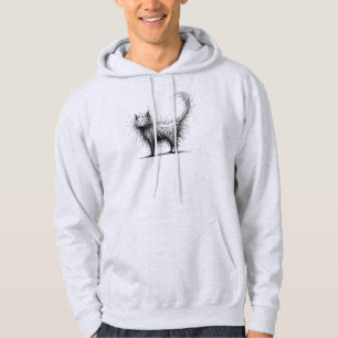 Shaggy cat - funny minimalist cat hoodie