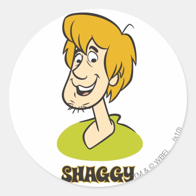 Shaggy Name Graphic Classic Round Sticker (Front)