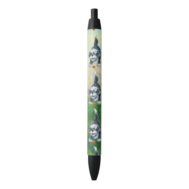 Shaggy Sheep Dog Black Ink Pen (Front Vertical)