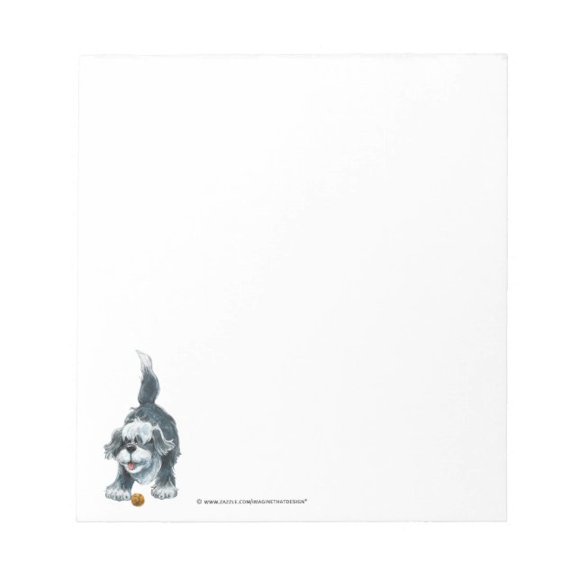 Shaggy Sheep Dog Notepad (Front)