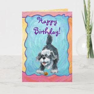Shaggy Sheep Dog Party Centre Card