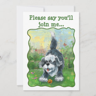 Shaggy Sheep Dog Party Centre Invitation