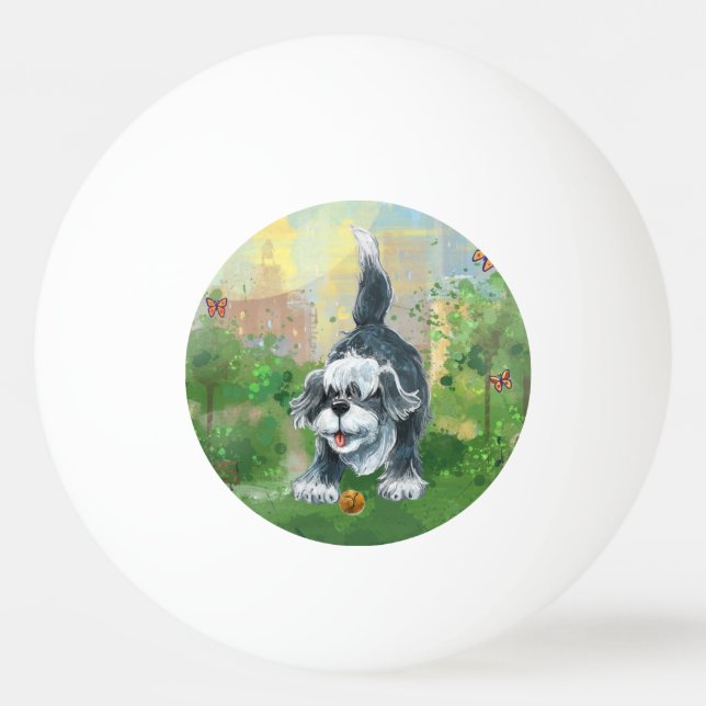 Shaggy Sheep Dog Ping Pong Ball (Front)