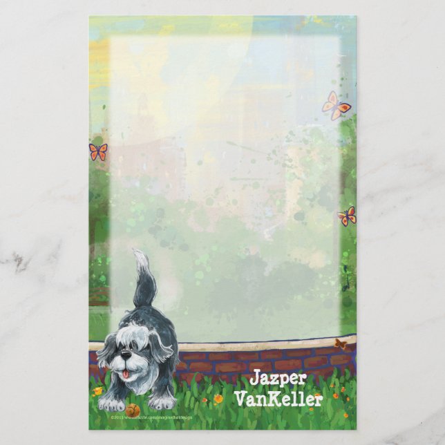 Shaggy Sheep Dog Stationery (Front)