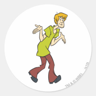 Shaggy Shrug Classic Round Sticker