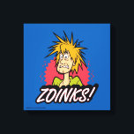 Shaggy "Zoinks!" Graphic Canvas Print<br><div class="desc">Shaggy looks frightened in this retro sticker style graphic,  featuring his iconic phrase "Zoinks!" written below.</div>