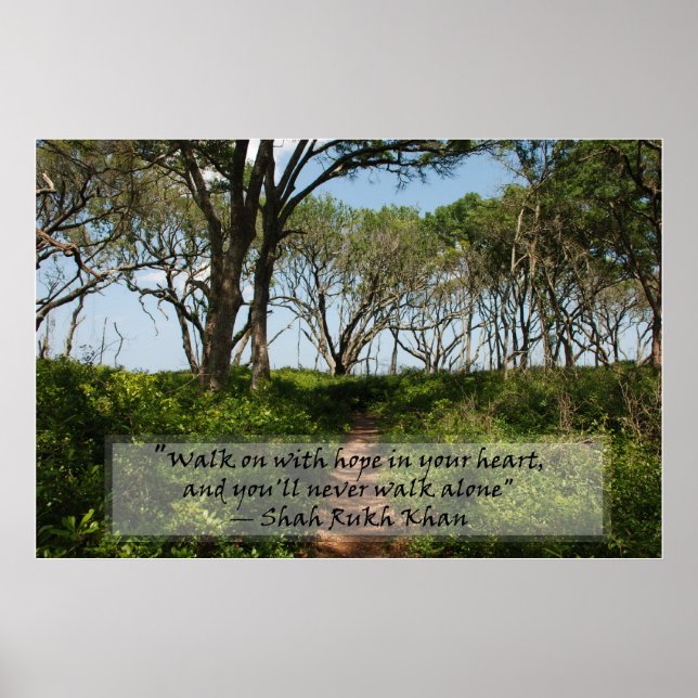 Shah Rukh Khan Quote- Walk on With Hope.... Poster (Front)