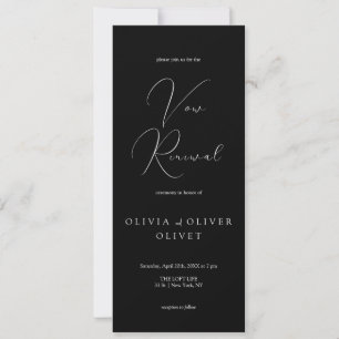 Shailene Black and White Vow Renewal Invitation
