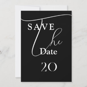 Shailene Black and White Wedding Save The Date Invitation