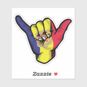 Shaka Hand Andorra Flag Good Vibes Sticker