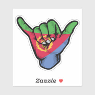 Shaka Hand Eritrea Flag Good Vibes Sticker