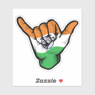 Shaka Hand India Flag Good Vibes Sticker