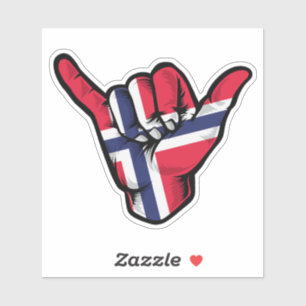 Shaka Hand Norway Flag Good Vibes Sticker