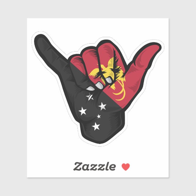 Shaka Hand Papua Flag Good Vibes Sticker (Sheet)