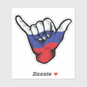 Shaka Hand Russia Flag Good Vibes Sticker