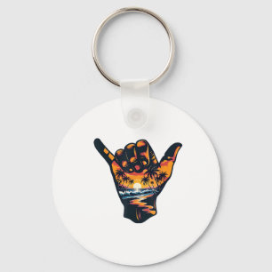 Shaka Hand Sign Aloha Surfing Surf Summer Vacation Keychain