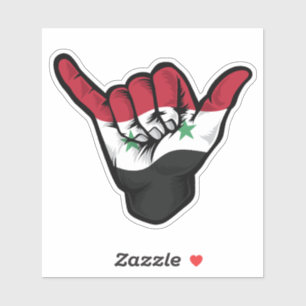 Shaka Hand Syria Flag Good Vibes Sticker