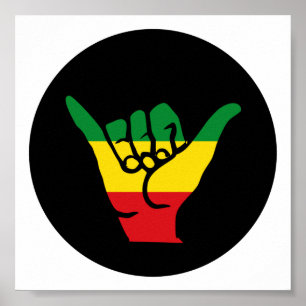 Shaka Hands With Reggae Colours Poster