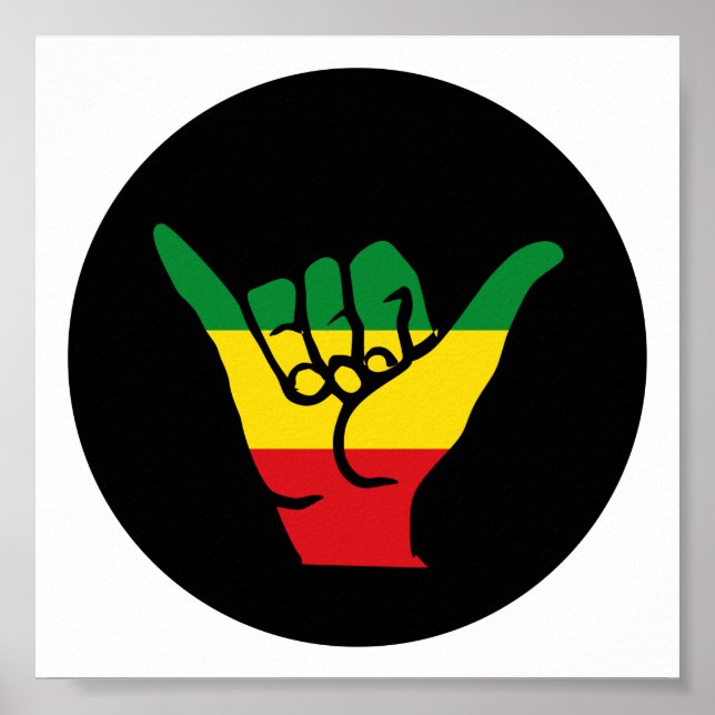Shaka Hands With Reggae Colours Poster (Front)