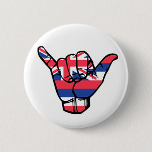 Shaka Hawaii Flag 2 Inch Round Button