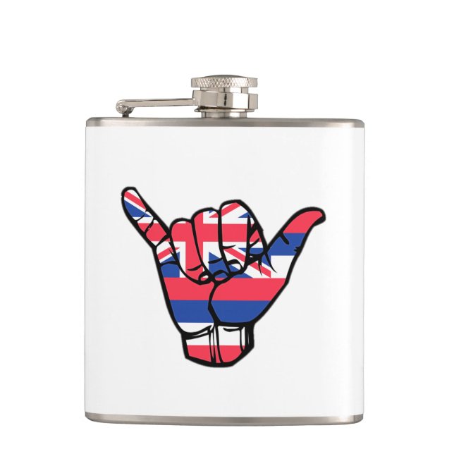 Shaka Hawaii Flag Hip Flask (Front)