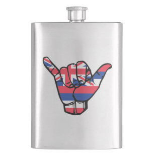Shaka Hawaii Flag Hip Flask