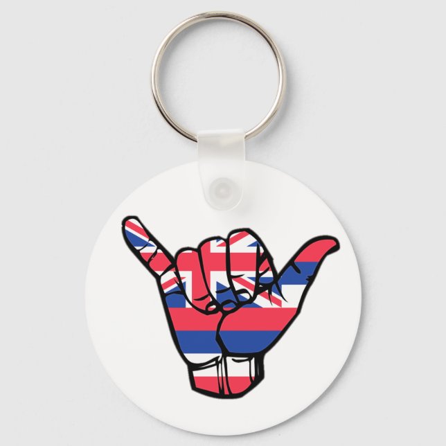 Shaka Hawaii Flag Keychain (Front)
