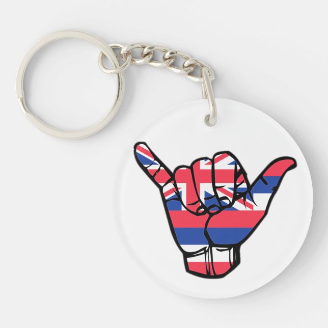 Shaka Hawaii Flag Keychain (Front)