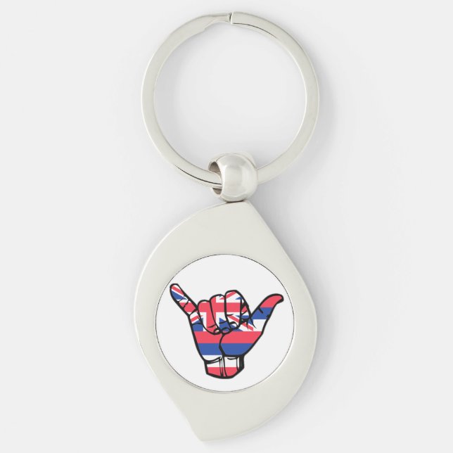 Shaka Hawaii Flag Keychain (Front)