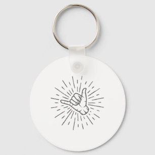 Shaka Hawaii Surf Dude Apparel Surfing Hand Sign Keychain