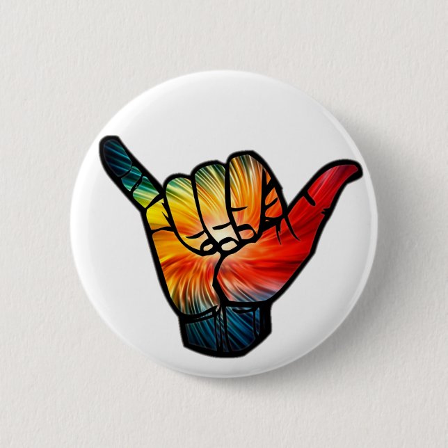 Shaka Rainbow 2 Inch Round Button (Front)