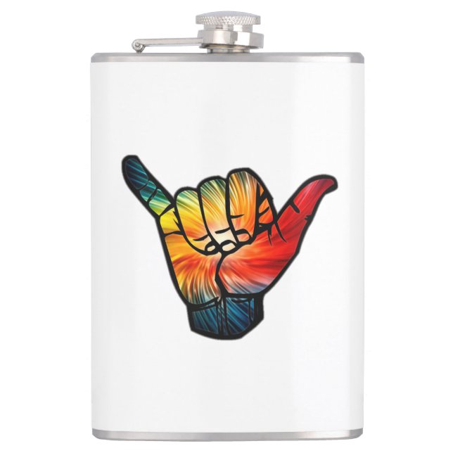 Shaka Rainbow Hip Flask (Front)
