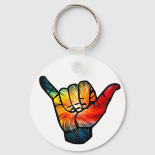 Shaka Rainbow Keychain