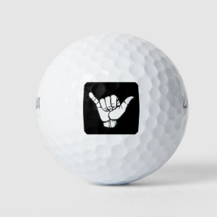 Shaka Sign black Golf Balls