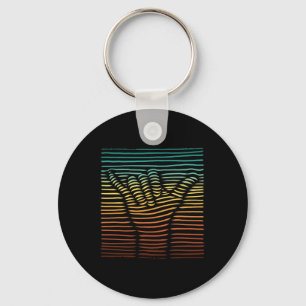 Shaka Sign Sunset Hand Lines Loose Aloha Hawaiian Keychain