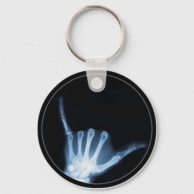 Shaka Sign X-Ray (Hang Loose) Keychain (Front)