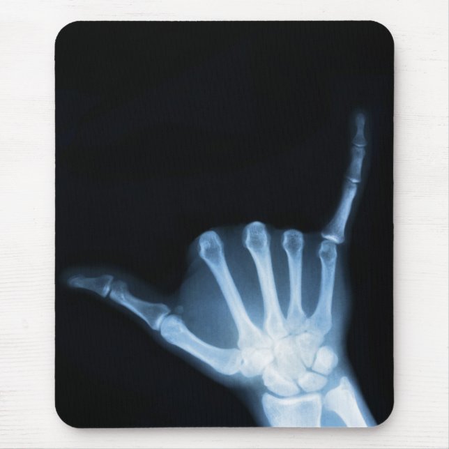 Shaka Sign X-Ray (Hang Loose) Mouse Pad (Front)