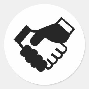 Shake hands classic round sticker